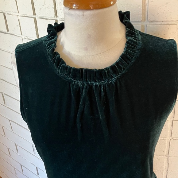 J. Crew Dark Green Velvet Midi Dress - Picture 3 of 9